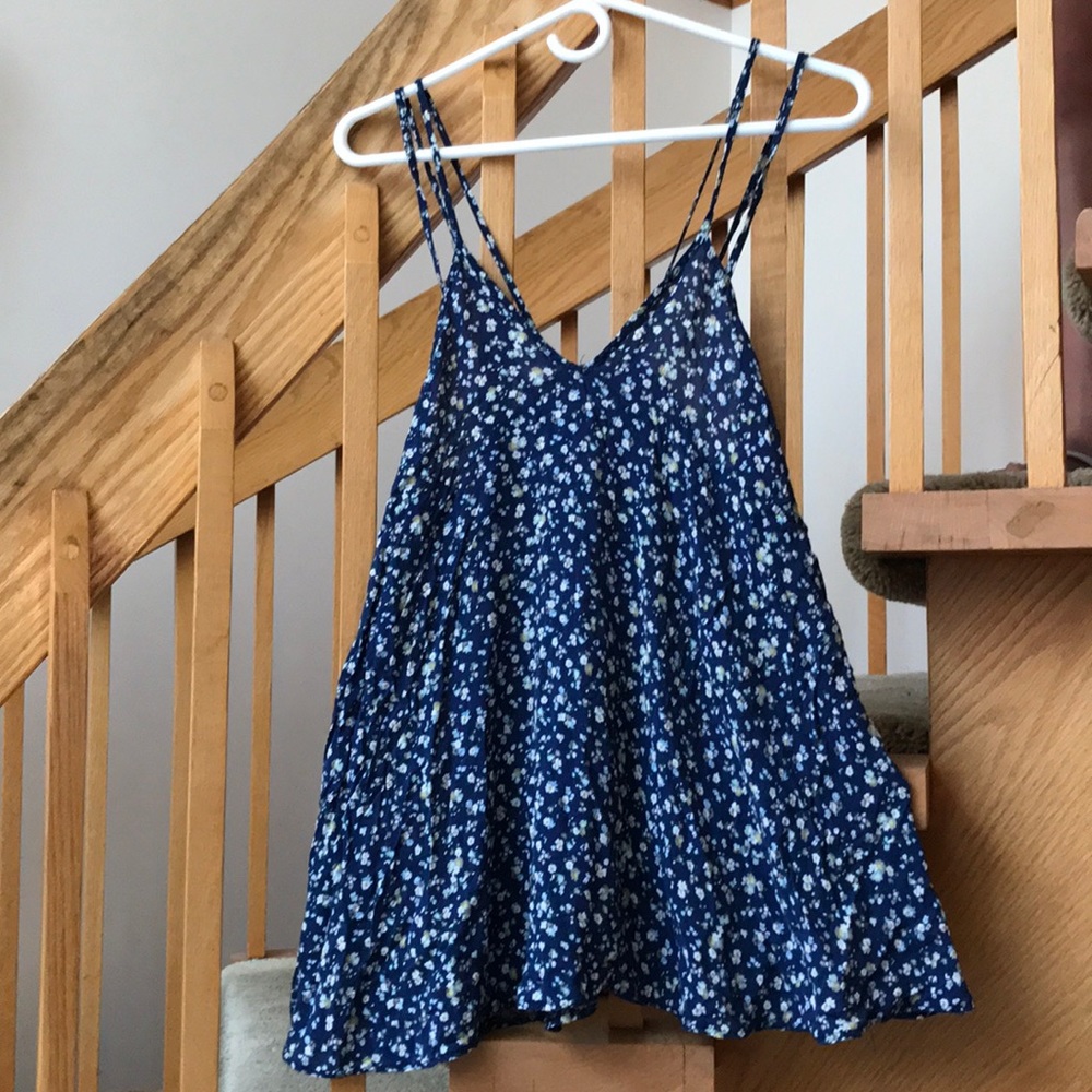 Blue Floral Babydoll Dress
